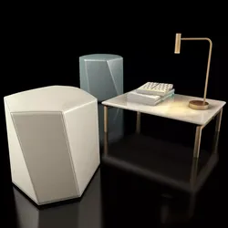 Ottoman Set saarinen side table 3D model