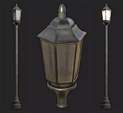 street lantern post light Low-poly 3D model