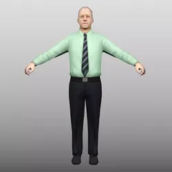 B-man Low Poly man in shirt and tie Low-poly 3D model