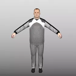 C-Man Low Poly 2 man in outfit Low-poly 3D model