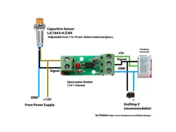 Diagram for capacitive sensor with optocoupler module