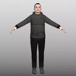 Hoodie Man Low Poly Low-poly 3D model