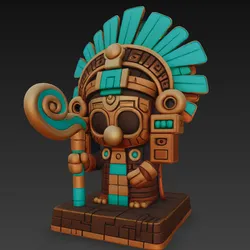 Prehispanic Mini Rain God Tlaloc Figure