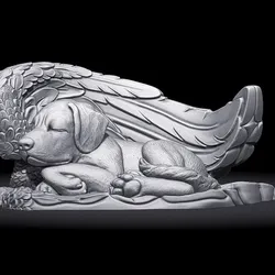 Sleeping Doggie Angel Statue 3D Model