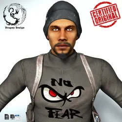 The Dude man in camouflage clothing Low-poly 3D model