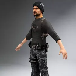 The Dude Rigged Low-poly 3D model