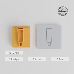 Toothpaste Stamp Tile Set, 5 Motif Sizes, Ideal for Clay, Cookies & Fondant
