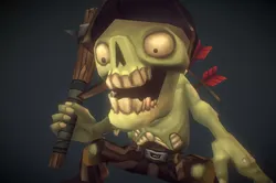 Zombie Commoner - Low Poly Hand Painted Low-poly 3D model