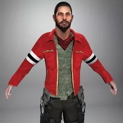 Zombie Killer Rigged Low-poly 3D model