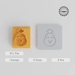 Chicken Stamp Tile Set, 20-40mm, Perfect for Clay & Cookie Decorating, Farm Fowl Design
