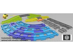 Customizable train tracks, optional with elevation adjustment