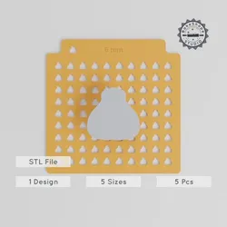 Dumpling Sprinkle Stencil, 5 Sizes, 6-14mm, Perfect for Powdered Sugar & Cocoa