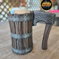 Female Viking Axe Can Koozie - 12oz & Tallboy