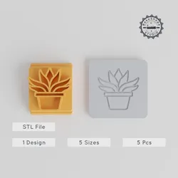 Gasteria Stamp Tile Set, 5 Sizes, Perfect for Clay, Cookies, Fondant, Succulent & Gardening Design