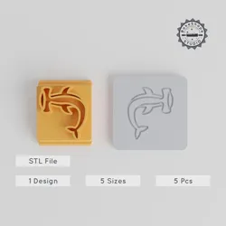 Hammerhead Shark Stamp Tile Set, 5 Sizes, Perfect for Clay, Cookies & Fondant