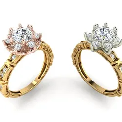 Two-piece solitaire ring