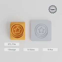 Coin Stamp Tile Set, 5 Sizes, Perfect for Clay & Cookies