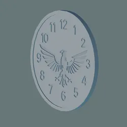 Eagle Clock - 3D Printable Decorative Wall Clock (Blender File Included)