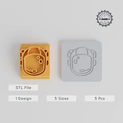 Helmet Stamp Tile Set, 5 Sizes 20-40mm, Perfect for Clay, Cookies & Fondant