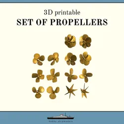 3D Printable RC Boat Propellers – Complete Set of 7 Pairs for Custom Builds