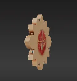 3D Printable Vintage Brooch – Bold Lines & Custom Gemstone Placeholders