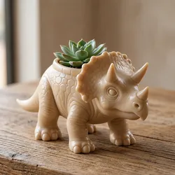 Cute Triceratops Planter STL, Dinosaur Succulent Pot, Baby Dino Plant Holder, Nursery Decor, Jurassic Gift