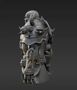 Spiked Battle Armor STL – Grim Fantasy Shoulder Piece for Printing
