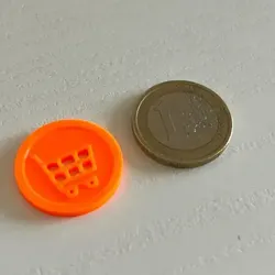 Supermarket cart coin 1 euro