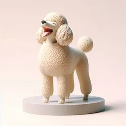 1214 Laughing Poodle Totem - Full-Body Colorful 3D Model, pug, dachshund, poodle, rooster, dog, dogue, beagle, peacock, lion, fox, bull terrier, pomeranian, galgo, wolf, doberman pinscher, newfoundland, decorative, crocodile