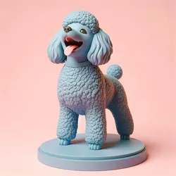 1216 Laughing Poodle Totem - Full-Body Colorful 3D Model, pug, dachshund, poodle, rooster, dog, dogue, beagle, peacock, lion, fox, bull terrier, pomeranian, galgo, wolf, doberman pinscher, newfoundland, decorative, crocodile
