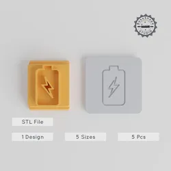 Battery Stamp Tile Set, 5 Motif Sizes, Perfect for Clay, Cookies & Fondant