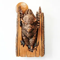Bison STL File | Wildlife CNC Relief Model | Wood Carving Router Digital Download