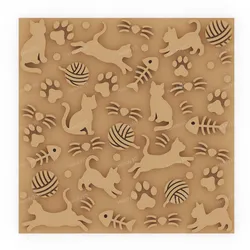 Cat Theme Cookie Embosser - Playful Kitty Pattern (9.5 cm)