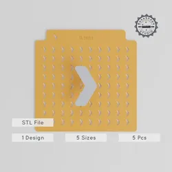 Chevron Sprinkle Stencil Set, Arrow & Directional Designs, 5 Sizes 6-14mm, Compatible with Edible Glitter & Cocoa