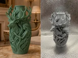 Forest Guardian Deer Goddess Sculpture Vase - Free 3D Print Model