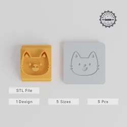 Happy Stamp Tile Set, 5 Motif Sizes for Clay, Cookies & Fondant, Perfect for Crafting & Baking