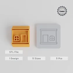 House Stamp Tile Set, 5 Motif Sizes, Ideal for Clay, Cookies & Fondant