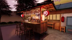 Japanese Style cart Foodcart Fruitcart 3D model