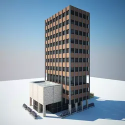 low poly building office - office 3D model