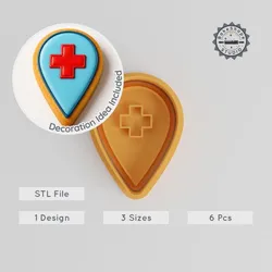 Medical Themed Cookie Cutter & Stamp Set, Perfect for Fondant, Baking, 6-Piece, S/M/L Sizes