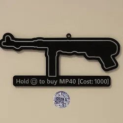 MP40 WALL BUY COD ZOMBIES WALL HANG