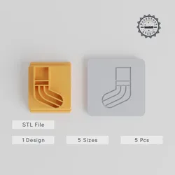 Sock Stamp Tile Set, 20-40mm, Perfect for Clay, Cookies & Fondant Decorating