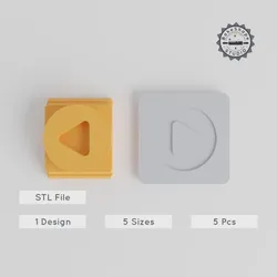 Stamp Tile Set, 5 Motif Sizes for Clay, Cookies & Fondant