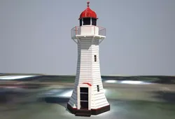 The Old Burnett Heads Lighthouse Low poly 3D model