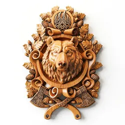 Viking Bear Relief STL File | CNC Router Carving (Digital Download)