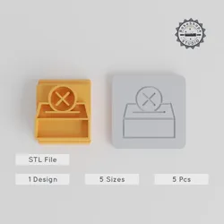 Vote Stamp Tile Set, 5 Motif Sizes, Ideal for Clay, Cookies & Fondant