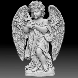 Baby Angel with Cross relief Model