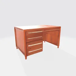 Classic Wooden Office Desk 3D Model – Modern Executive Furniture Asset