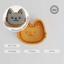 Death-Themed Shape Cutter & Stamp Set, Cookie & Fondant, 3 Sizes, 6 Pc Collection