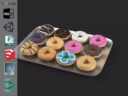 Donuts Pack 1 Low-poly 3D model